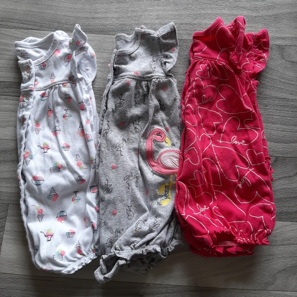 Lot of 3 size 12 month rompers